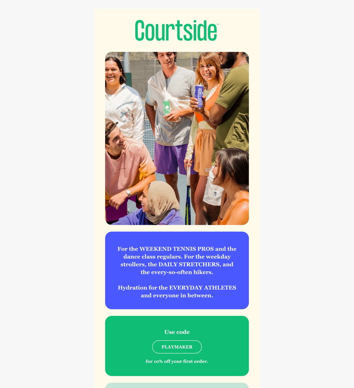 Email example. Courtside