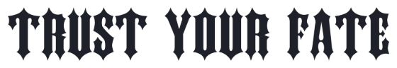 Blackletter tattoos font examples in DS Kork font