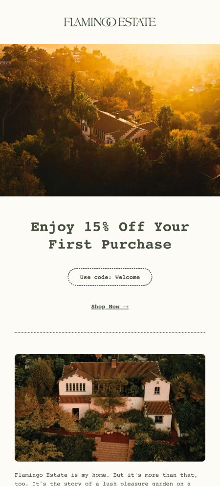 Email example. Flamingo Estate