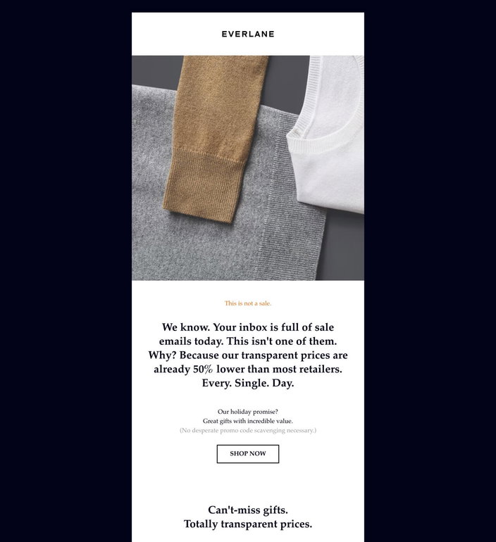 Email example. Everlane