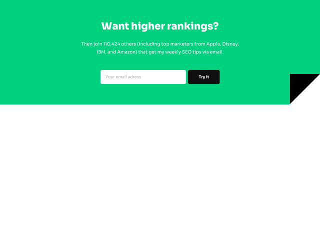 Inline email signup form template, powered by Getsitecontrol