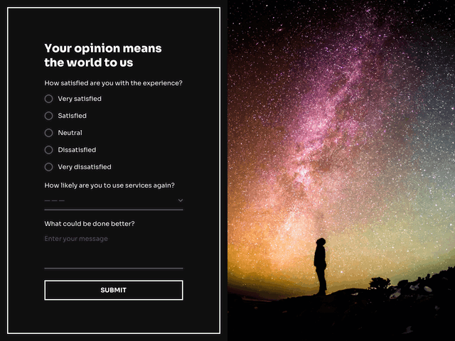 Getform allows for creating fullscreen surveys that can be shared via a link