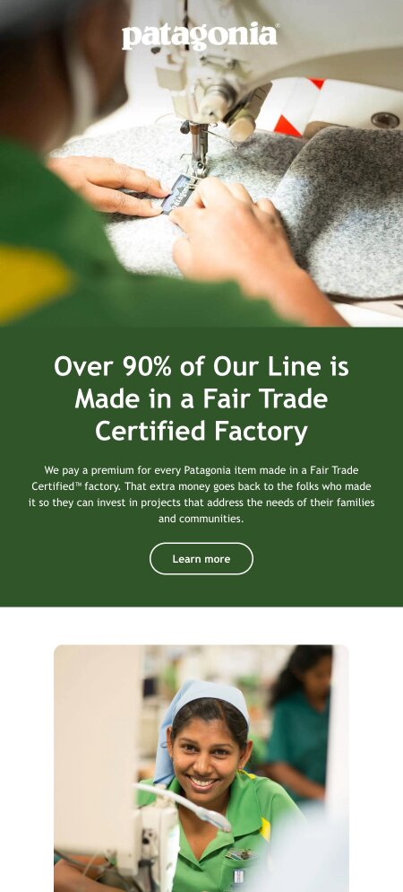 Email example. Patagonia 2
