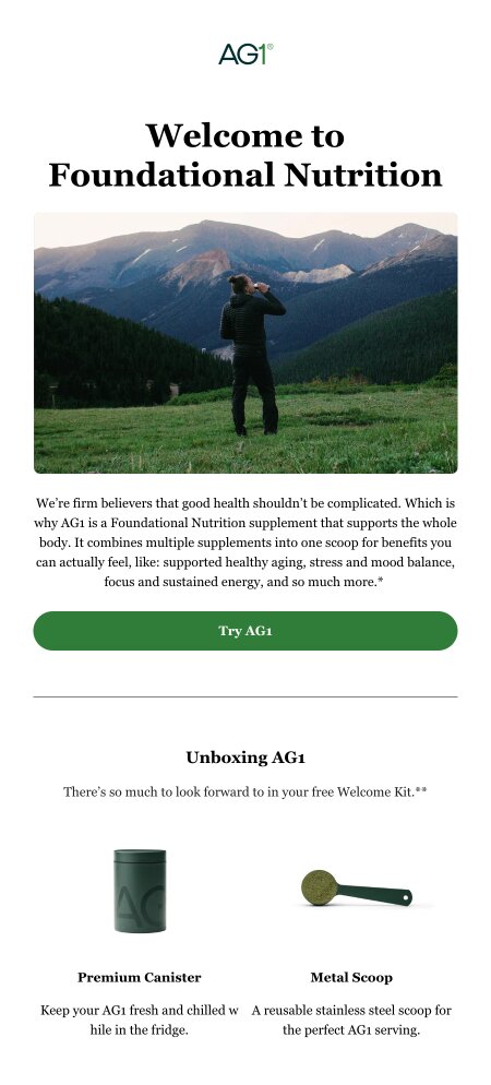 Email example. Athletic Greens