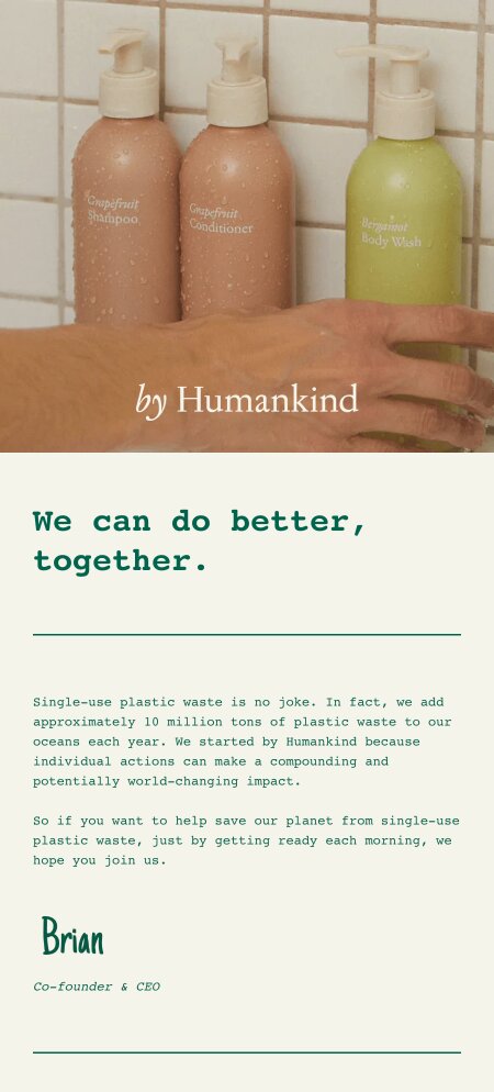 Email example. Humankind