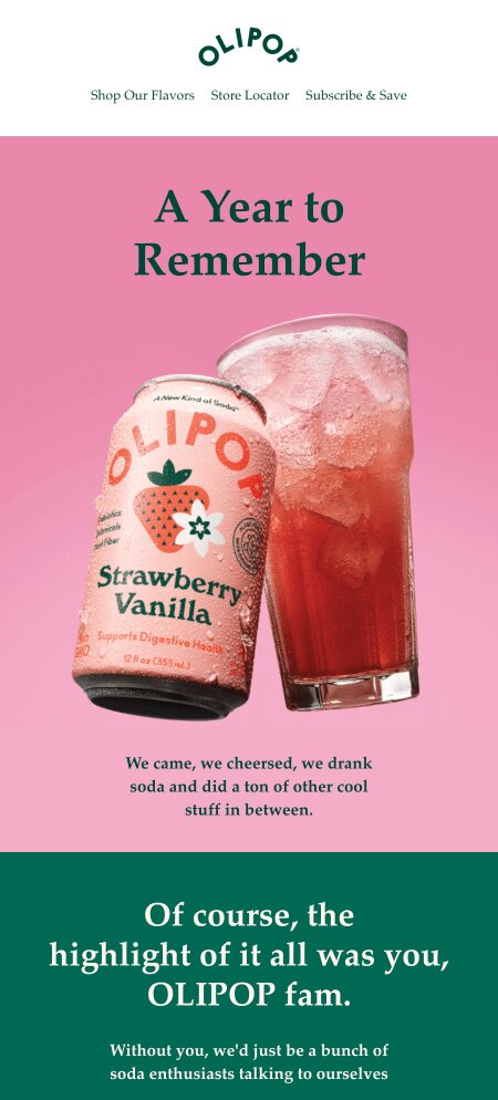 Email example. Olipop