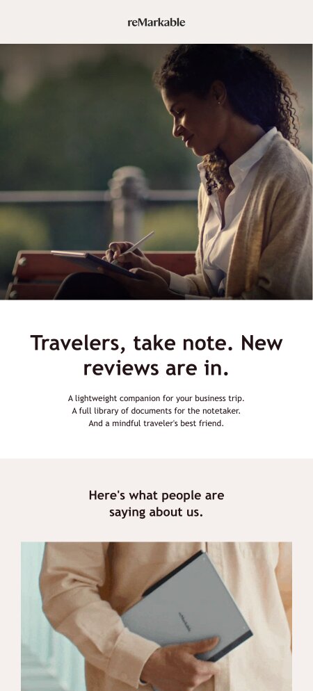 Email example. reMarkable