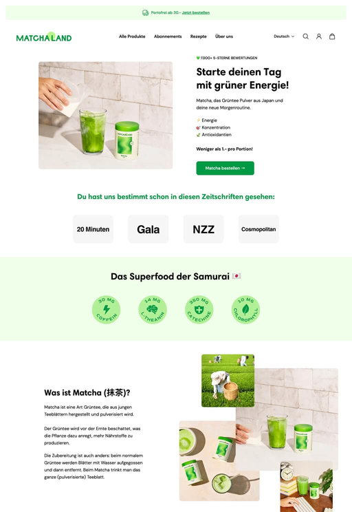 Store example. matchaland