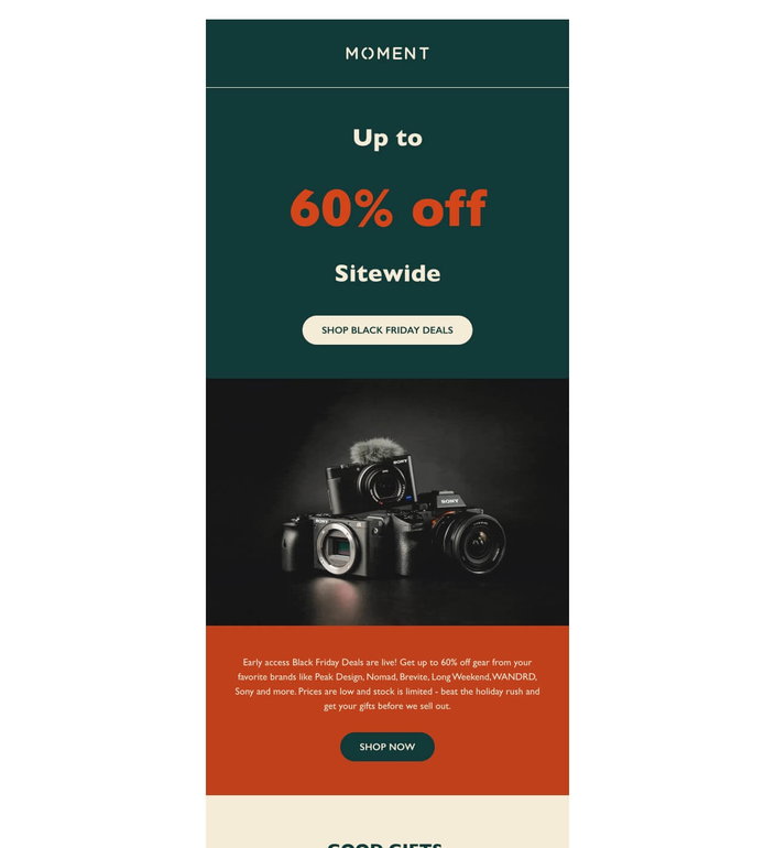 Email example. Moment