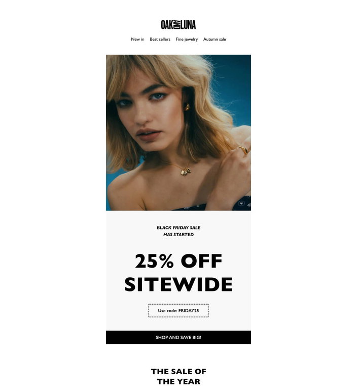 Email example. Oak and Luna