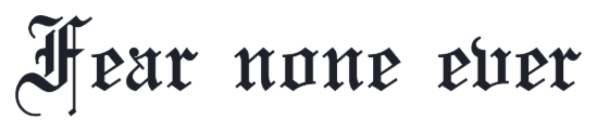 Blackletter tattoos font examples in Olde English font