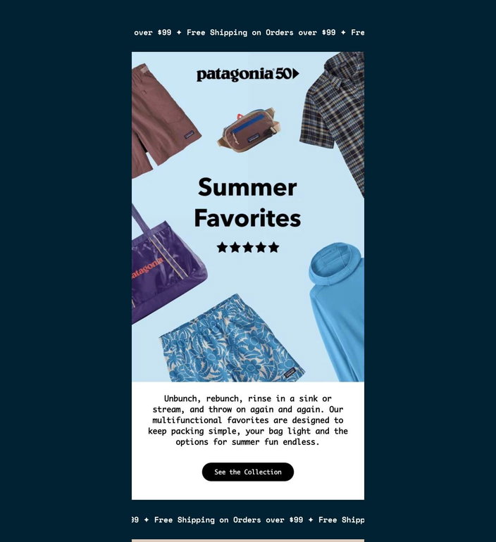 Email example. Patagonia