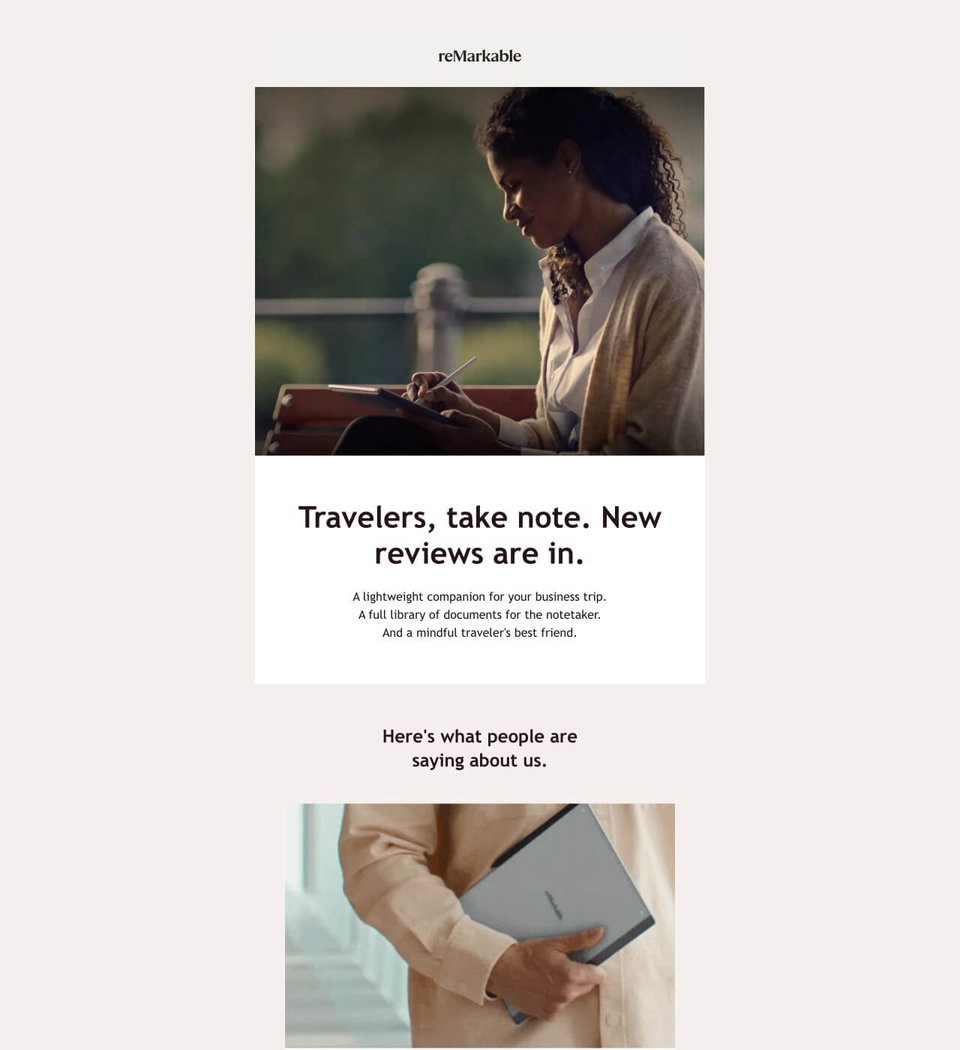 Email example. reMarkable