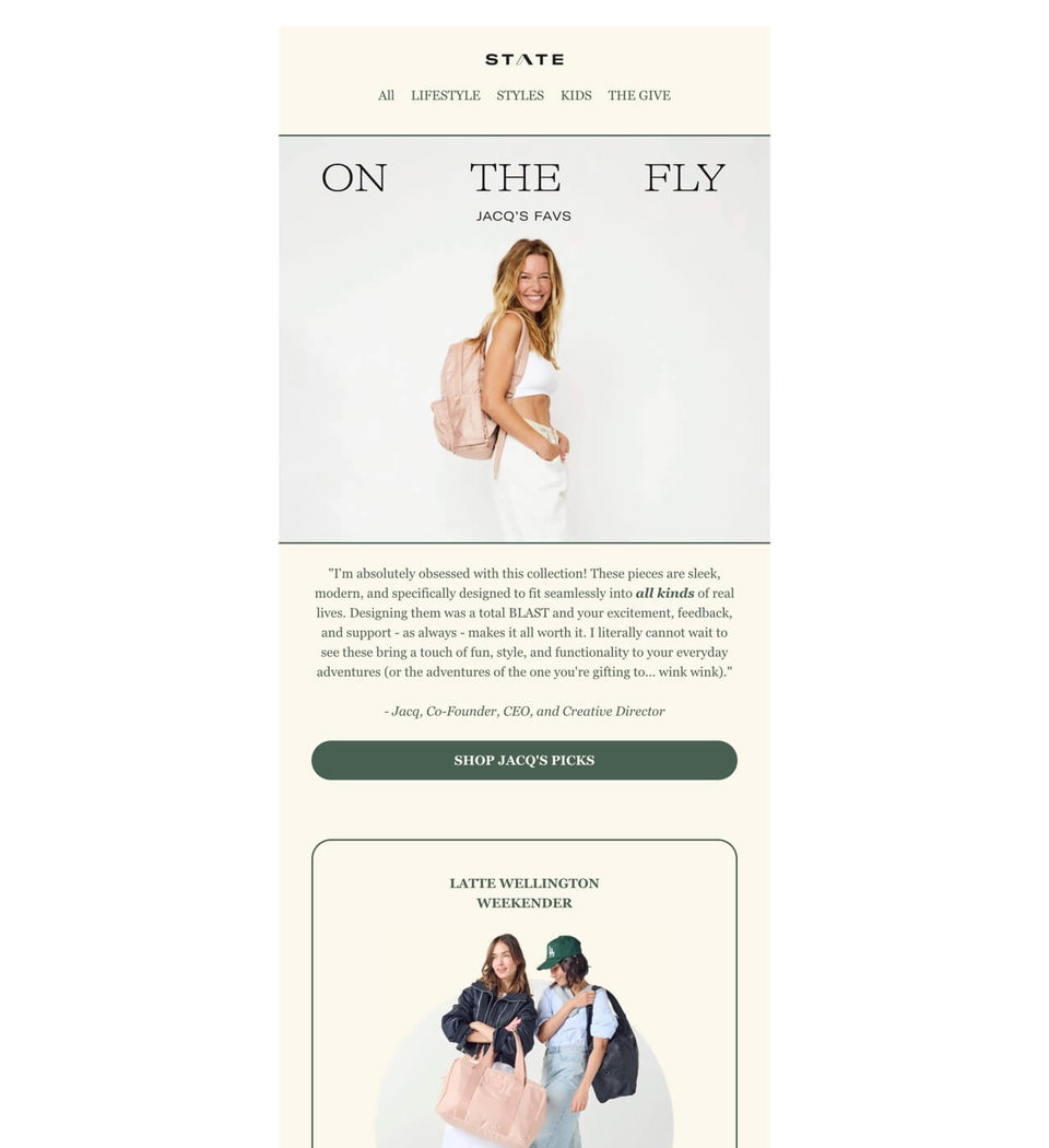 Email example. State