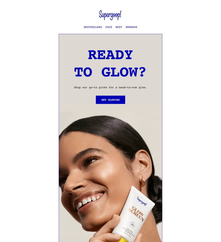 Email example. Supergoop